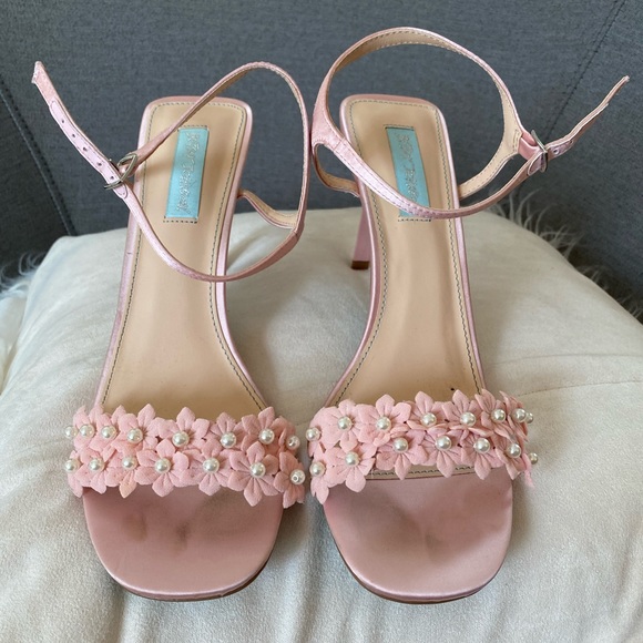 Betsey Johnson Shoes - Pink flower strap heels
